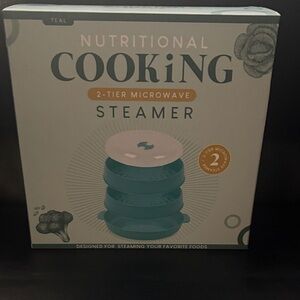 Teal 2-Tier Microwave Steamer